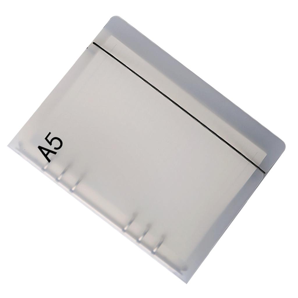 Clear Binder PP Frosted Surface 6 Holes Portable Notebook Binder for School Office Meeting A5
