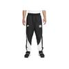 Elastic Waist Letter Print Cuffed Casual Pants Men Bottoms Black FB6967-010