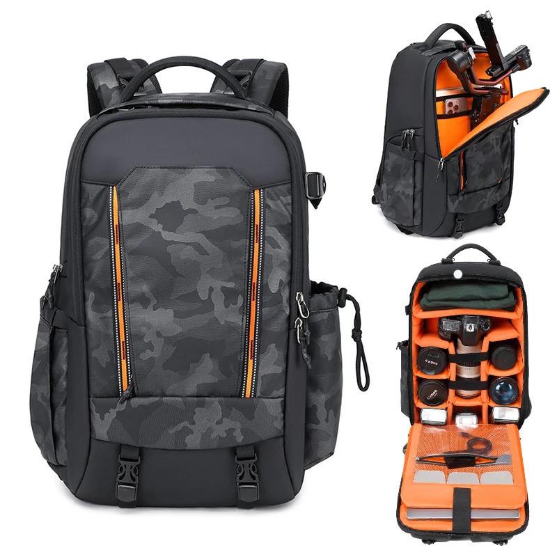 Camera Backpack Outdoor Large Capacity Professional Photography Bag Drone Backpack Canvas SLR Camera Bag Outdoor Upper And Lower Compartment
