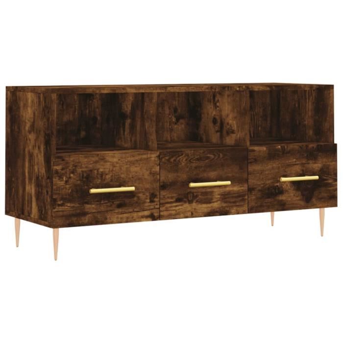 VidaXL Meuble TV chêne fumé 102x36x50 cm bois d'ingénierie 829025