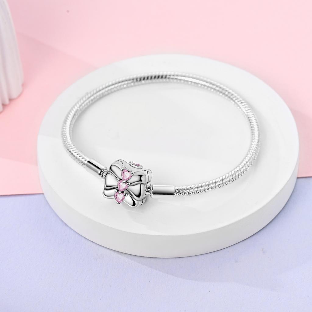copper Plated Authentic 1720CM Bangle Bow Tie Cat Heart Zircon Bracelets Compatible With Do It Yourself Charm Bead Charms Birthday Jewellery Gifts