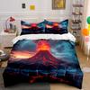 Volcano Themed Decor Set Multiple Sizes Kid'S And Adults' Bedroom Exquisite 3Pc Bedding Set, Gift