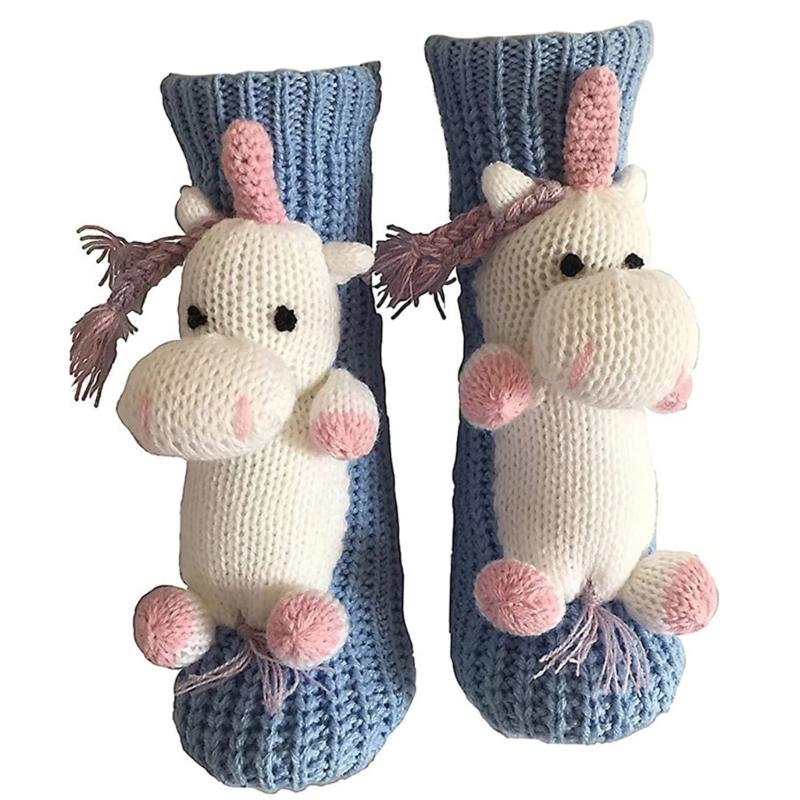 3D Strick Tier Socken, Plüschtiere Kuschel Socken, Lustige Neuheiten Winter Warm Handgehäkelte Socken Weihnachtsgeschenke für Frauen