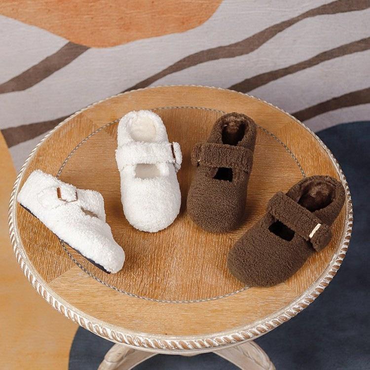 Baotou fluffy shoes for women to wear outside 2025 winter new warm and plush lazy thick-soled muffin half-towed cotton slippers for women