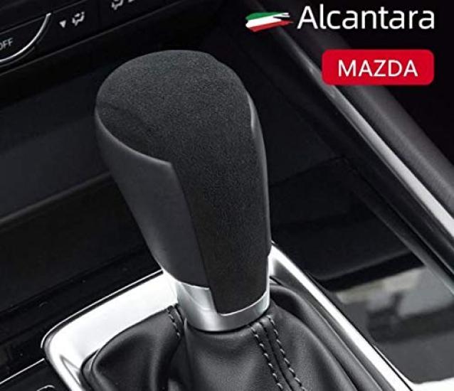 Shift knob shift Alcantara for Mazda Demio cover, lever, fabric, suede, CX-3, CX-5, CX-8, Atenza, Axela, (9002 Gray)