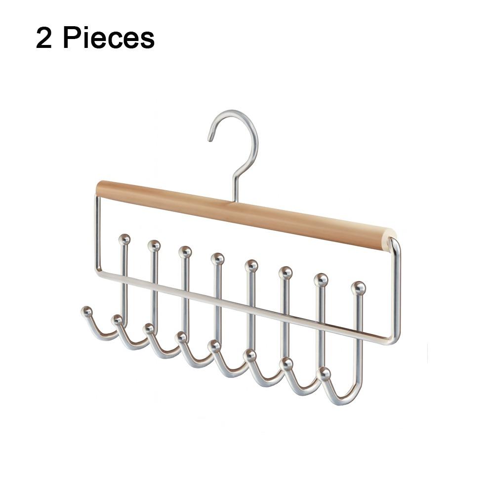 2 Pieces 16 Hook Wooden Clothes Drying Rack Anti-slip Rotatable Women Storage Bra Hangers Space Saving Large Capacity 2100₽