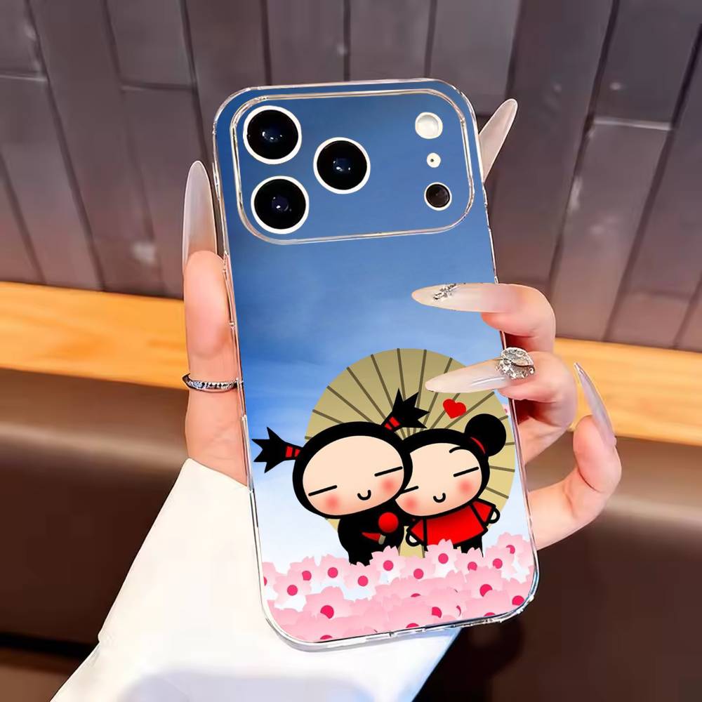 

Pucca Cute Love Phone Case For iPhone17,16,15,14,13,12,11 Plus,Pro Max Soft Transparent Cover iPhone16e