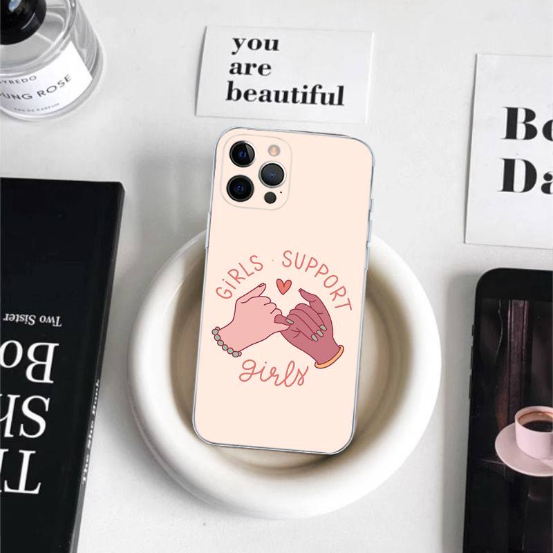 Feminist Feminism Aesthetics Girl For iPhone 17 16 15 14 13 12 Mini 11 Pro Max Transparent Case