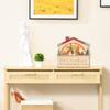 Light-up Advent Calendar, Fillable Advent Calendar, 24 Drawers, Village Scene, 36x10x34cm, Natural Wood