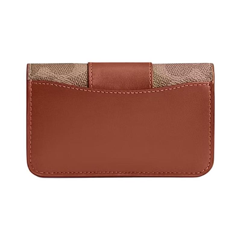 COACH SLIM 13 Printed Logo Coated Canvas Wallet Women's Brown brown