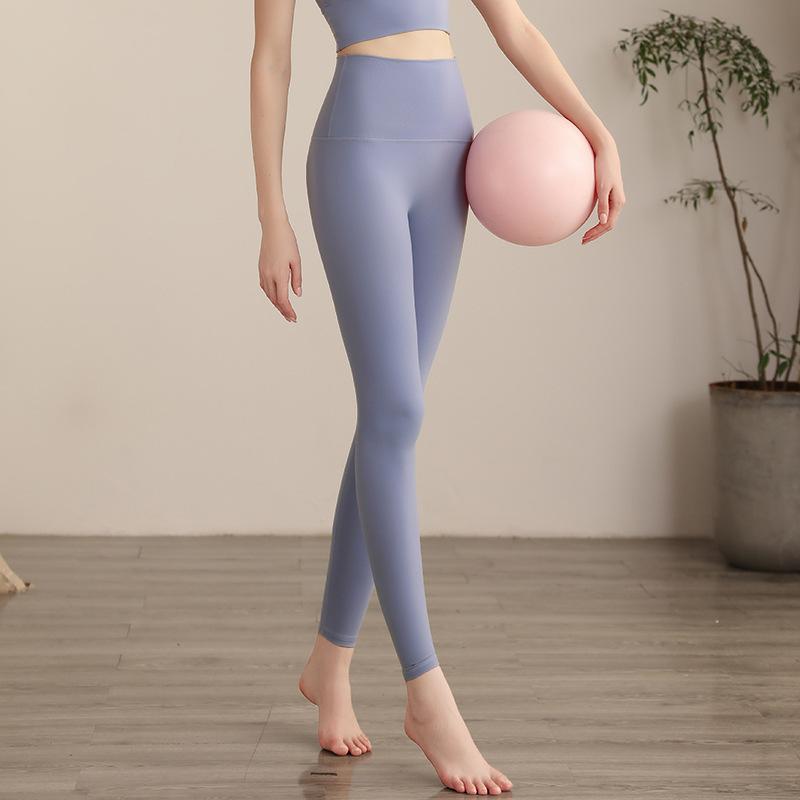 Fitness long pants for women, awkward peach workout summer hip-lifting, high-waisted nude yoga pants, tight fit, no yoga dress line
