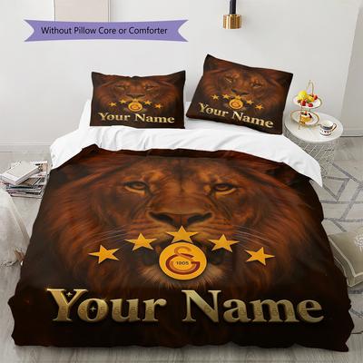 Custom Name Lion Pride Legacy Bedding,Quilt Set Quilt Cover Pillowcase Home Birthday Gift (1 * Duvet Cover + 2 * Pillowcase, Without Core)