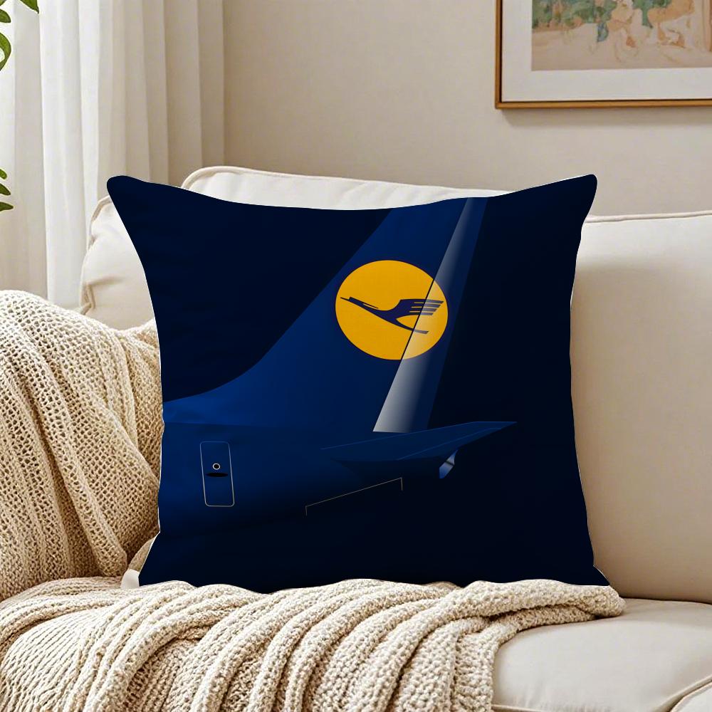 lLufthansa Aviation Themed Cushion Cover Pillowcase Antidustmite Living Room Sofa Decor Cushion Room