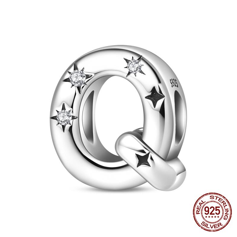 Original Charms Copper Fashion 26 Letters A-Z Charms Beads Fits 3Mm Original Bracelet For Women Diy Jewelry Gifts New In