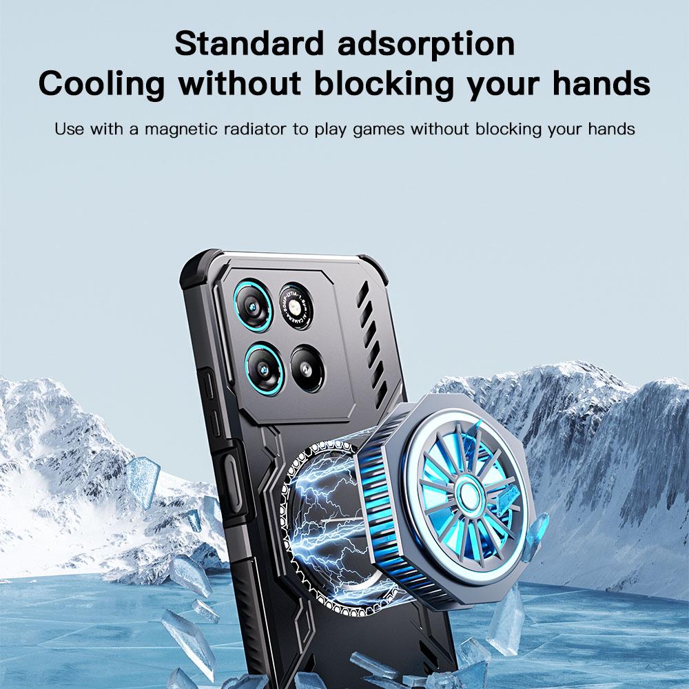 KEYSION Heat Dissipation Case for Motorola G86 5G G57 G67 Power Magnetic Cooling Shockproof Phone Cover for MOTO G100 G15 G75 5G