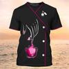 Summer Round Neck 3D Nail Art Themed Graphic Print Top Fashionable Casual Short Sleeved Women's T-shirts