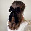 Vintage Large Velvet Bow Hairpins Barrettes Women Girls Wedding Long Ribbon Korean Hair Clip Hairgrip Hair Accessories
