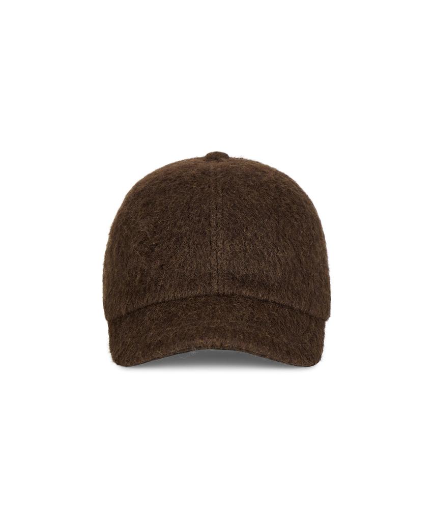 Bajal Va Curved Circle Logo Newsboy Cap Dark Brown