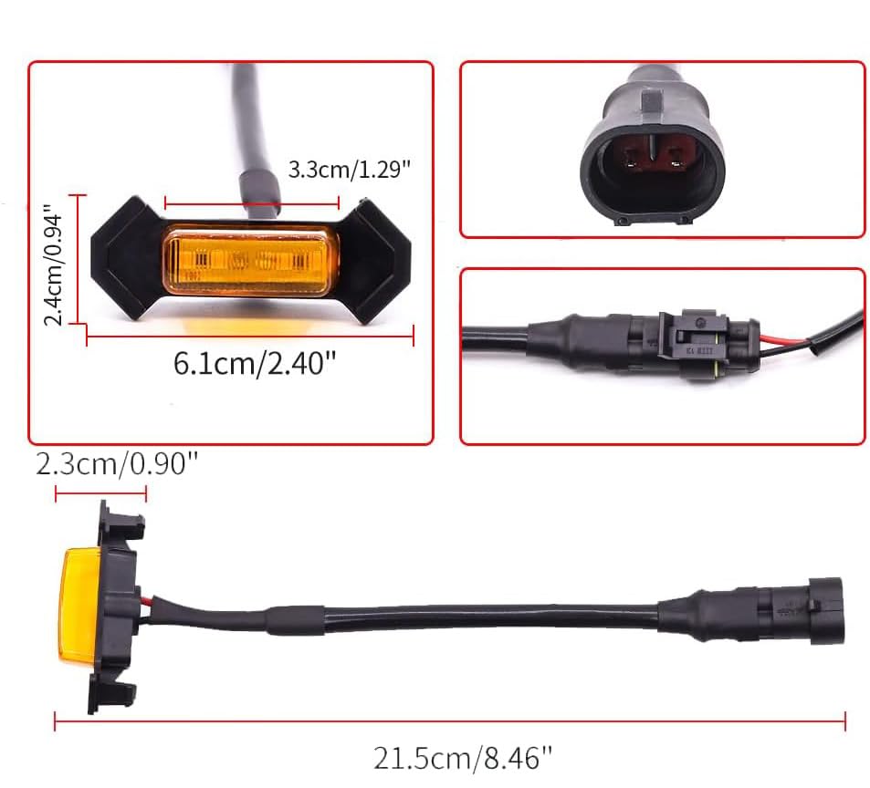 Aoling Grill Marker with Waterproof Cable Grill Marker Compatible with Toyota Tacoma Amber Set of 4 2016-2018