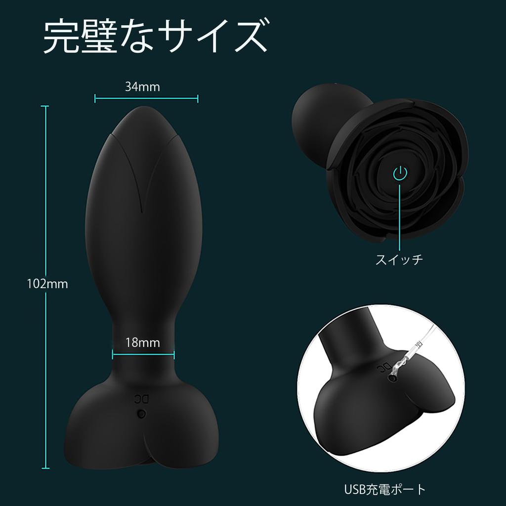 Anal Plug Vibrator Piston Vibrator 10 Vibrations Rotation with 360 Degree Rotation Mode Dildo Male Prostate Anal Vibrator USB Unisex + Charging,