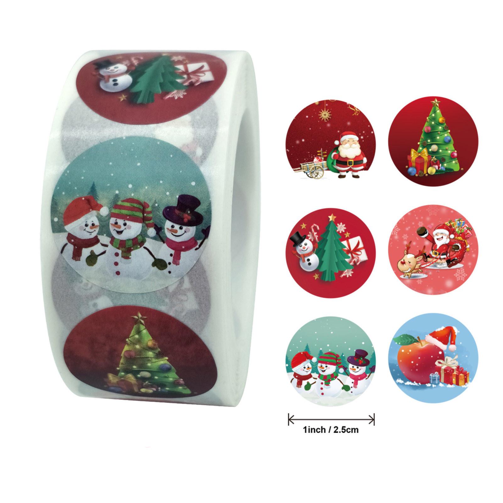 

Pack Sticker Christmas Holiday Gift Decorating Gift 1 Roll 500 Posts Christmas 1inch / 25mm