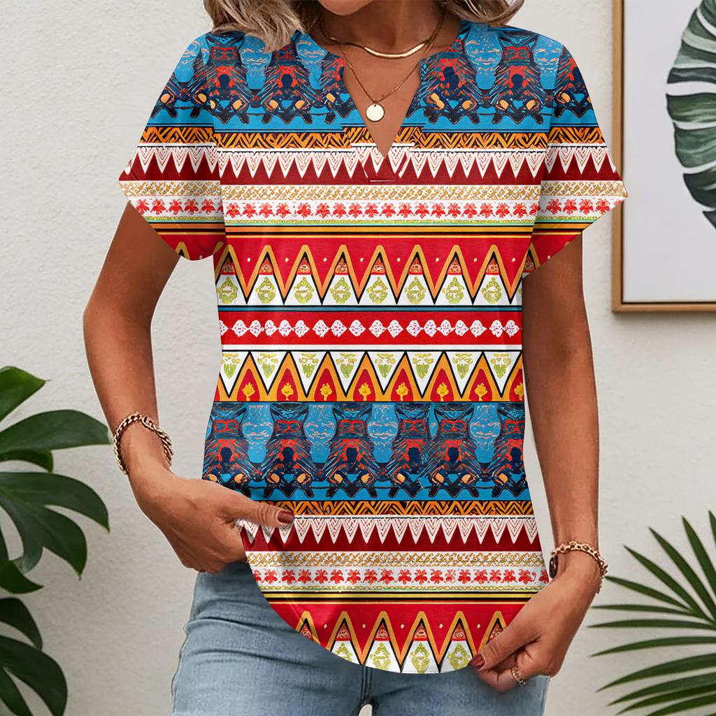 Damen Oberteile Kurzarm T-Shirts Sommer V-Ausschnitt Hemden Arbeitsblusen Business Tuniken