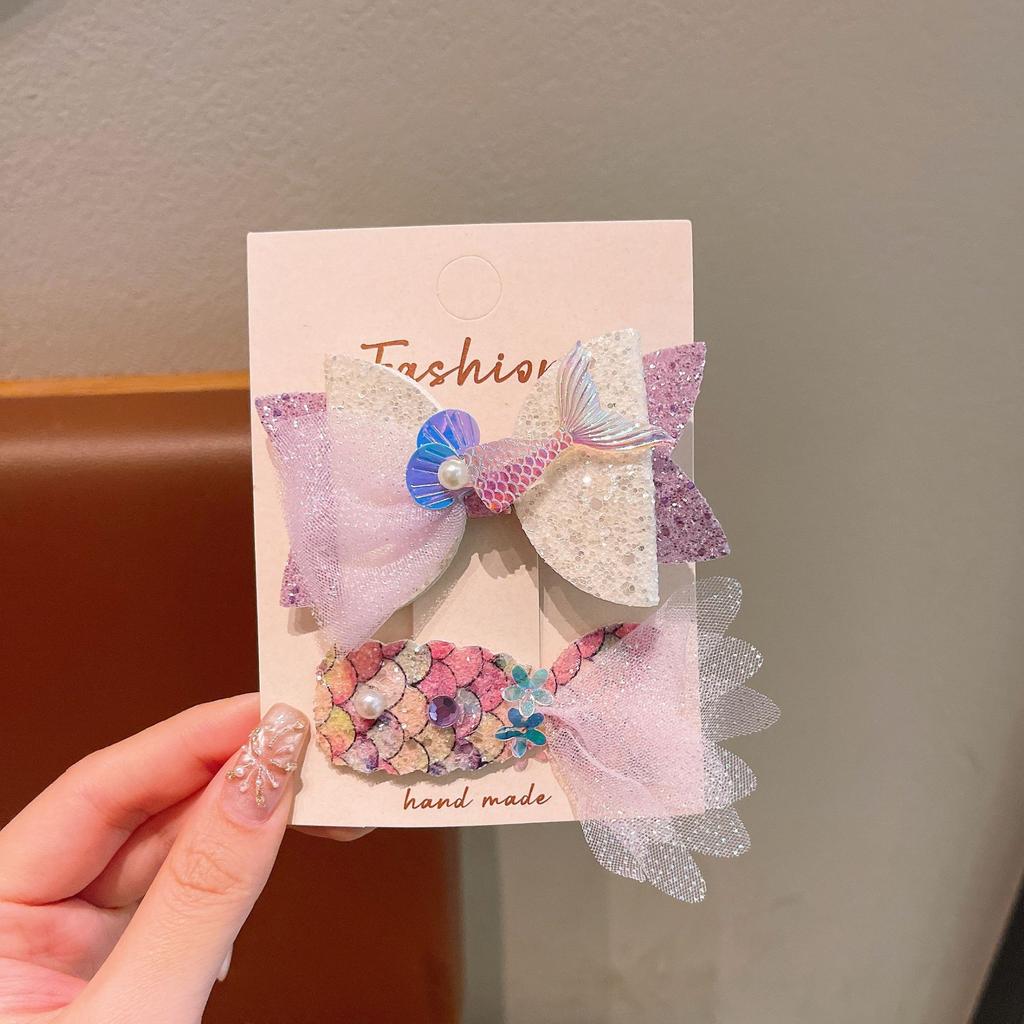Mermaid Princess Children'S Hairpin Mesh Fishtail Baby Hairpin Sweet Girl Bangs Clipped Hairpin Girls Hair Accessories