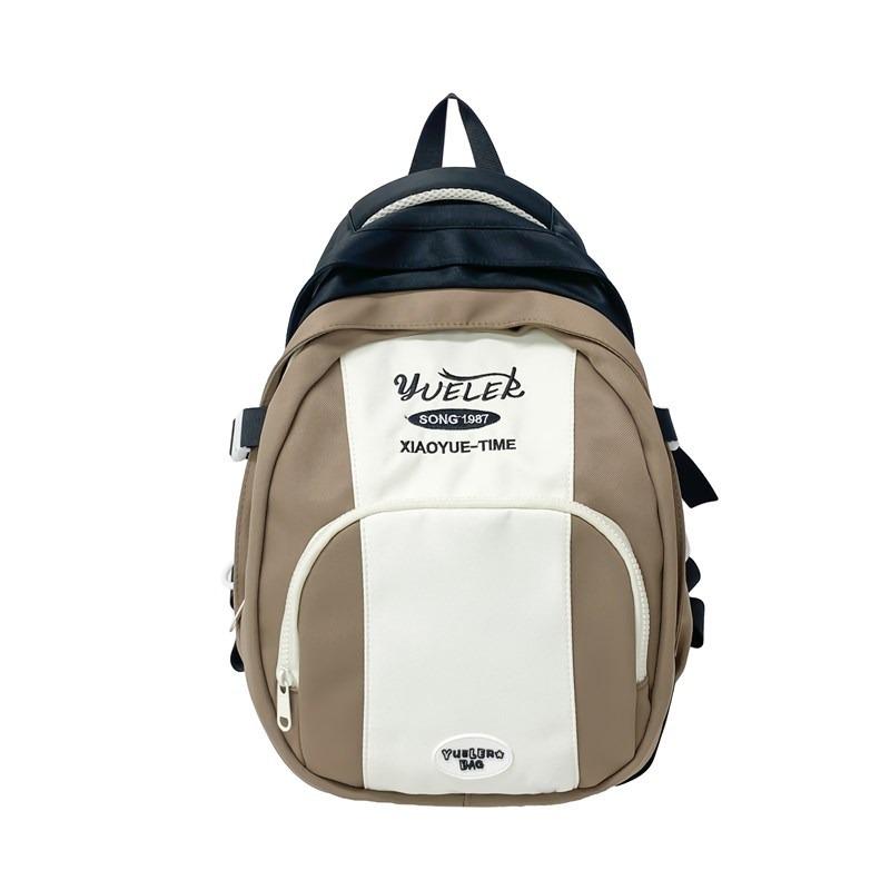 High value, fresh and sweet, contrasting color splicing backpack, lightweight travel backpack for junior high school students