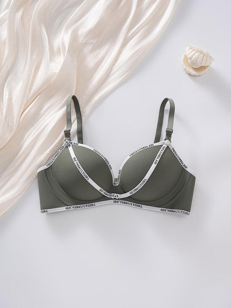 Damen Push-Up BH mit Seitenstütze & Buchstabenband - Anti-Erschlaffung Lifting, Sommer 2025 Stil