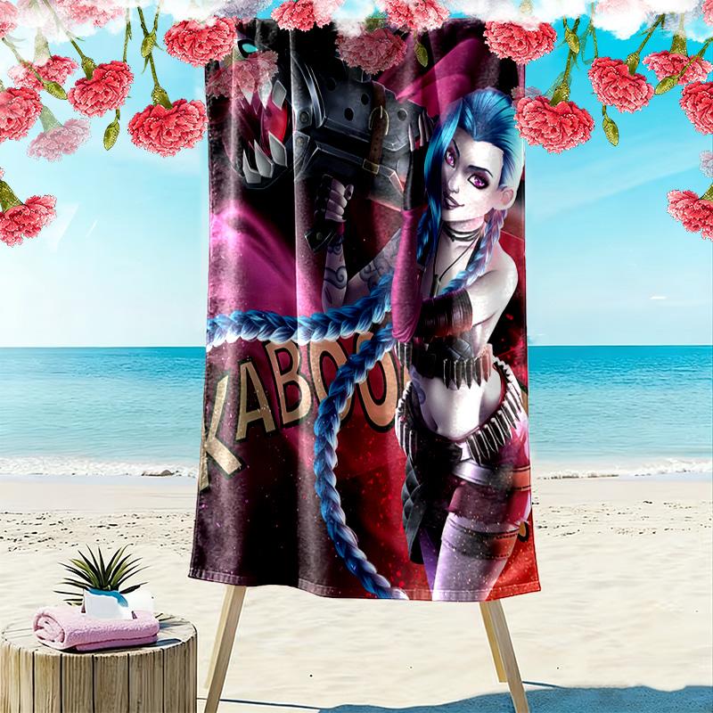 Jinx Print Beach Towel, Large Soft Quick Dry Towel for Beach Camping Swimming