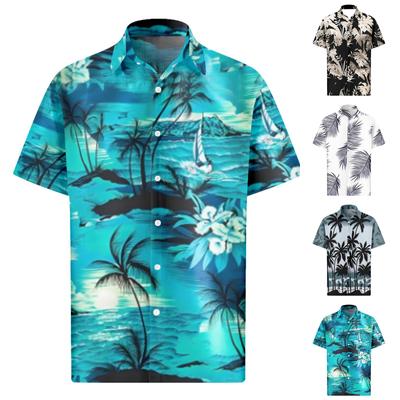 Herren-Hemden mit Hawaii-Muster, bedruckt, kurzärmelig, mit Knöpfen, für Herren, lässige Mode, kurzärmelige Hemden