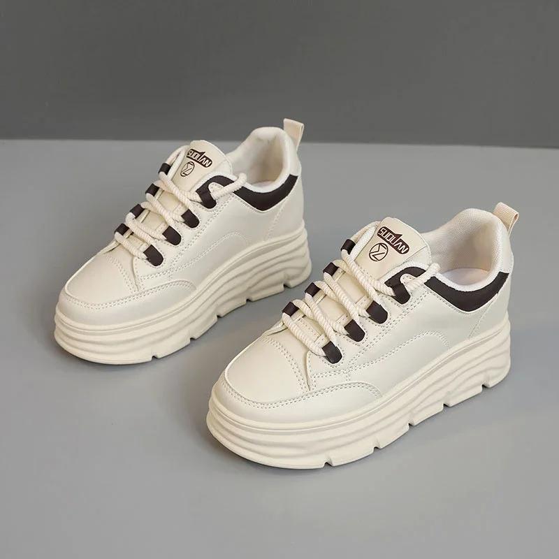 Mode Damen Sneaker 2025 Hohe Qualität Schnürung vorne Damen Vulkanisierte Schuhe Plateau Bestseller Übergröße Bequemer Casual Sneaker