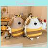 Cute Cartoon Bee Dog Design Children Backpack With Plush Pendant For School And Travel Use