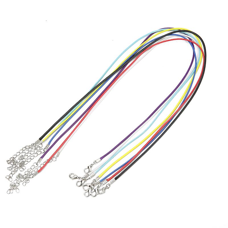 20pcs/lot Waxed Cord Lobster Clasps Necklace Diameter 1.5mm Black Red Korean Waxed Rope Thread For Jewelry Making Length 45cm