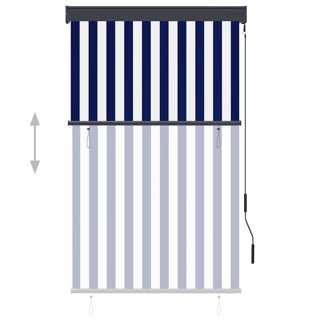 Vidaxl External Roller Blind, 100X250 Cm, Blue-White