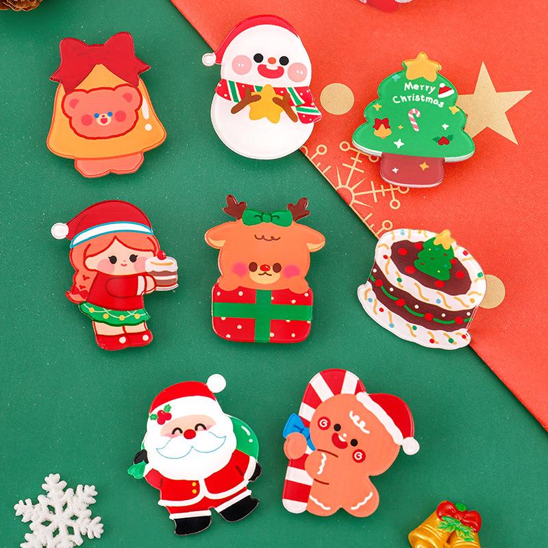 Adorable Christmas Santa Claus Brooch: DIY Student Bag Accessory & Small Gift