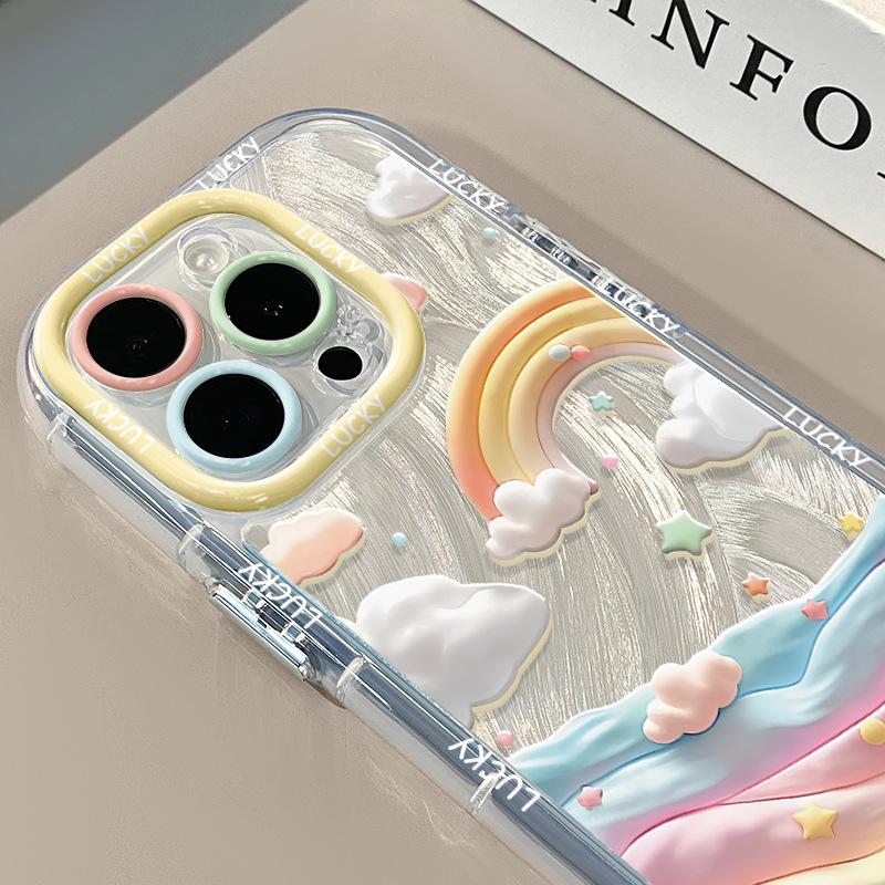 Yunduo for IPhone16promax Mobile Phone Case for Apple 15 Cream Feather Yarn All-inclusive 11 Ultra-thin Xs/xr/8p