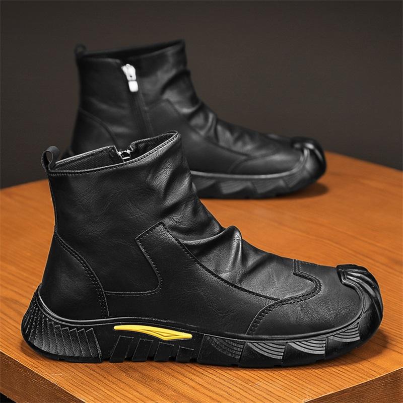 

Spring new high top fashionable men s labor protection shoes outdoor plus size popular and versatile casual sports men s boots 44 чорний