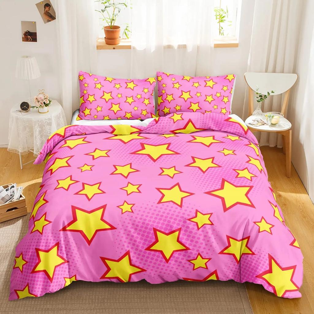 Star Printed Beding Set Quen Sized Dimensions Galaxy Soft Duvet Cover Set Boy Fantasy Universe Warm Comforter Cover Ultra-Soft Polyester Comfortable