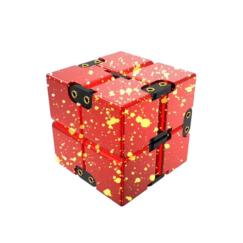 Infinite Cube Aluminum Alloy Metal Edc Stress Relief Mini Toy Portable Office Infinite Flip Cubic Fidget Relax Venting Toys