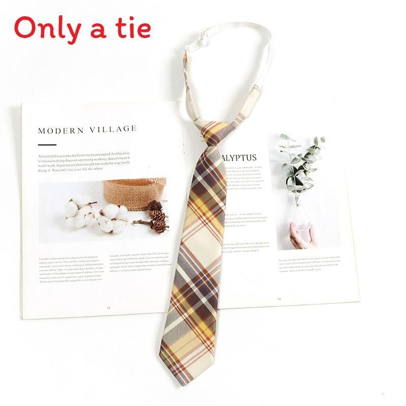 Checkered Retro Brown Striped Tie And Bow For Casual School Outfits Gifts And
