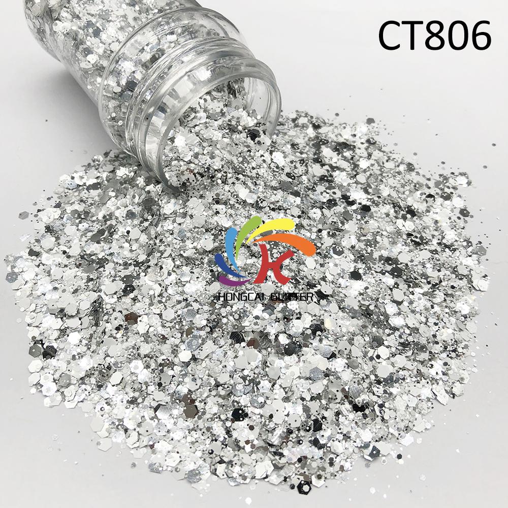 Polyester Glitter Metallic Chunky Mixed Glitter Bulk for Nail Art Epoxy Resin Crafts Christmas Decorations