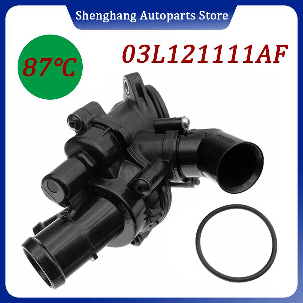 87℃ Engine Coolant Thermostat With Housing 03L121111AF 03L121111F For VW Multivan T5 Transporter 2.0 TDI 2009-2015 1pcs