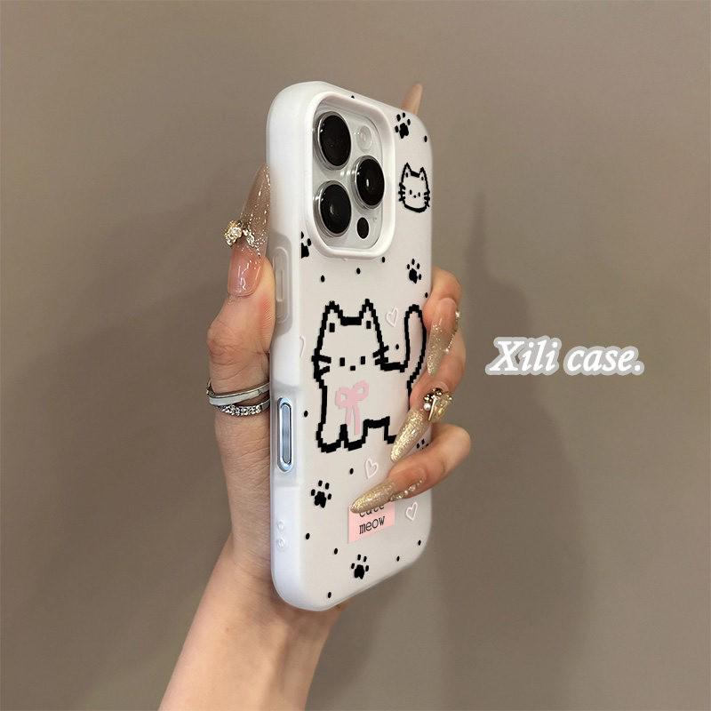 

Cartoon Pixel Cat iPhone 17/16 Jelly Drop-Proof Case iPhone 17