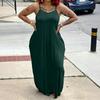 Women's Loose Fit Sleeveless Maxi Dress Casual Spaghetti Strap Relaxed Style Long Dress with Pockets for Summer Fashion