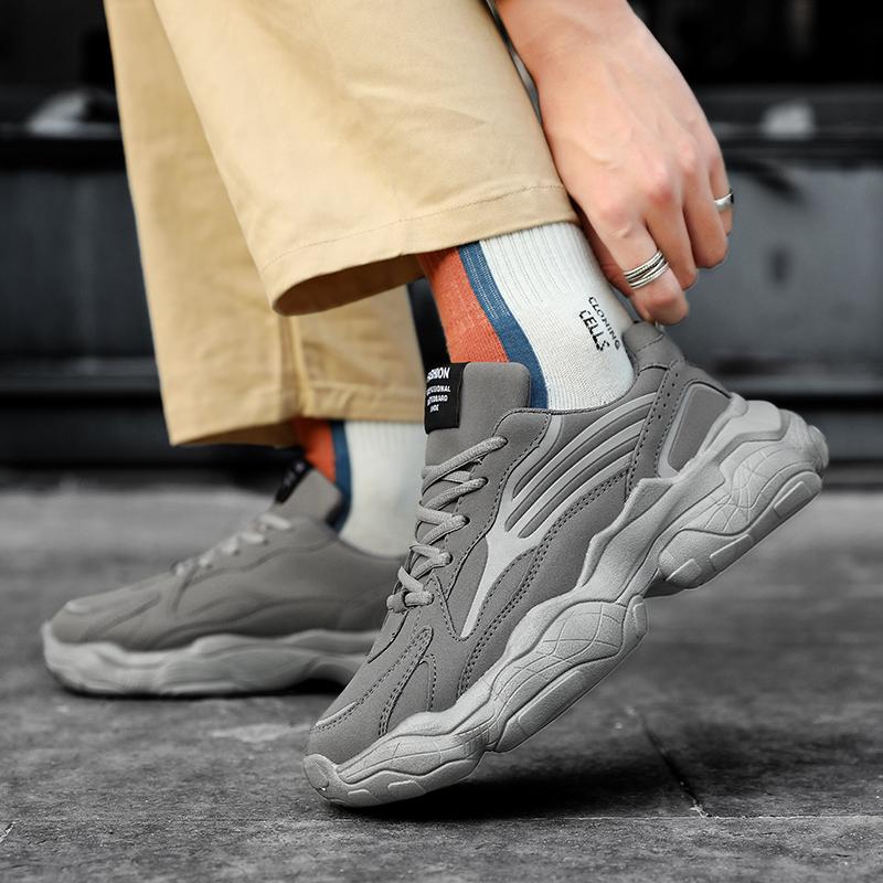 New luminous fashion shoes men's non-slip sports shoes Light casual shoes ins father shoes male students cushioned running shoes