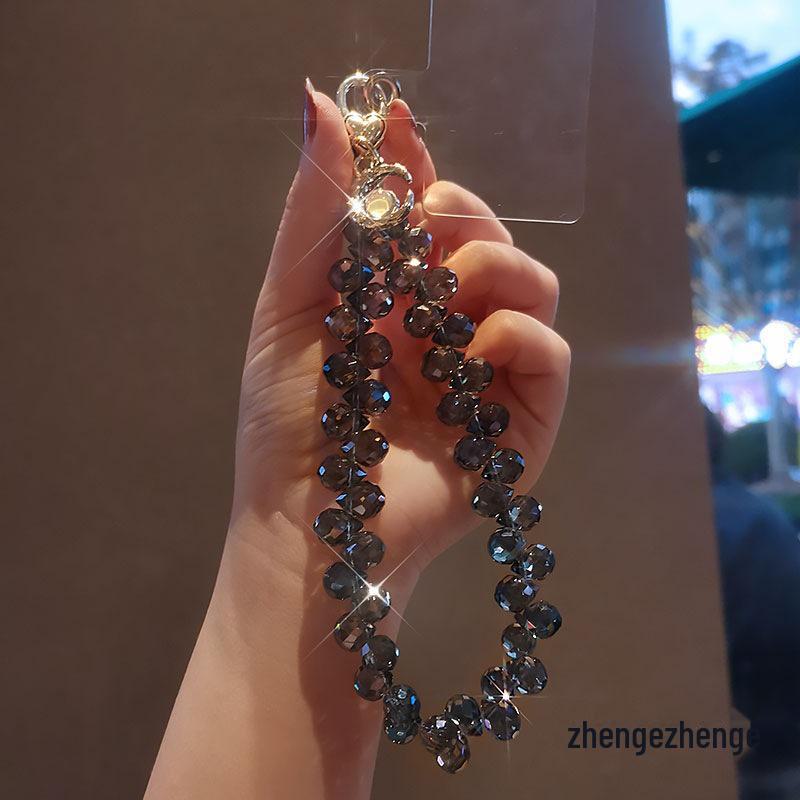 Elegant Women's Crystal Water Drop Beaded Phone Wrist Lanyard