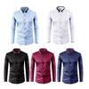 Men Dress Shirt Button Down Long Sleeve Shirt Lapels Rhinestones Slim Fit Formal Shirt for Business Wedding Party Prom Wear