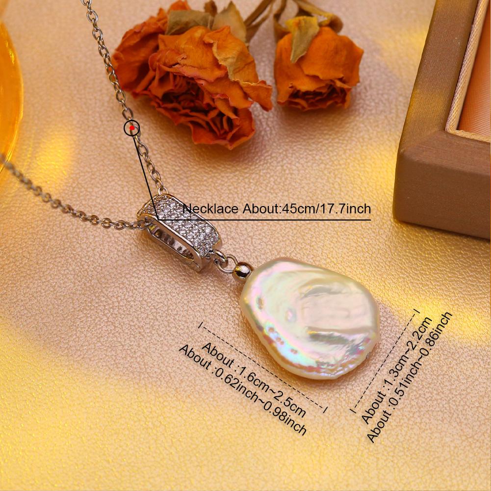 SENIKO Přírodní sladkovodní velké barokní perlové náhrdelníky pro ženy Módní květinový přívěsek s kubickou zirkonií s řetízkem Dárek k narozeninám