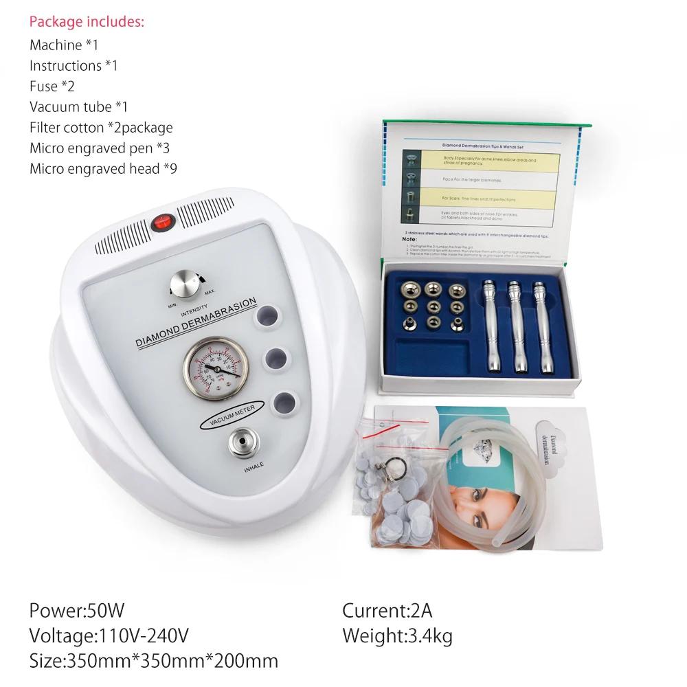 

Аппарат для алмазной микродермабразии 3 в 1 с высокой мощностью всасывания, профессиональный аппарат для дермабразии для домашнего использования, пилинга лица и ухода за кожей White-US белый